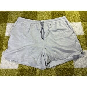 Rhoback Mens 3XL Gray Camo Athletic Performance Shorts 5 Inch Inseam Lined